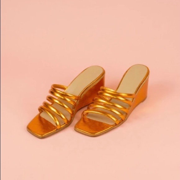 PALOMA WOOL size 36 orange wedge sandals - Picture 13 of 13